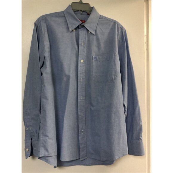 IZOD Button Down Shirt Men’s Size Medium Blue Business Casual Cotton - Picture 1 of 4